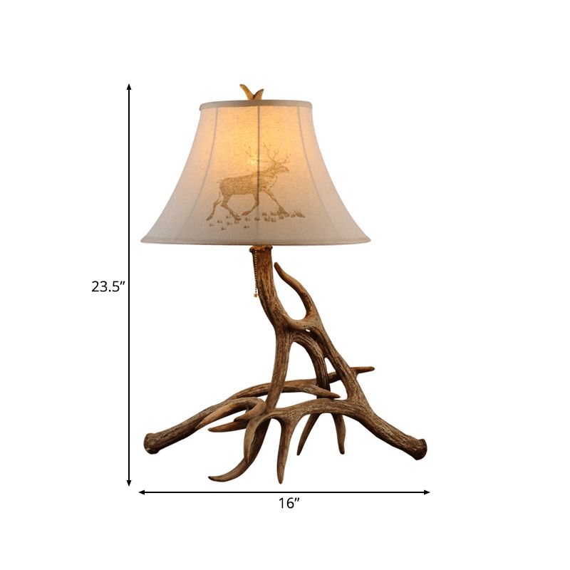 Holzfassschreiber Lampe Traditionelle weiße Stoff 1 helles Schlafzimmer Lesen Sie Licht mit Ast