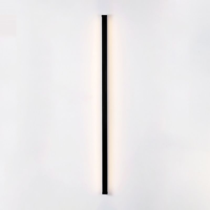 Zeitgenössischer Stil linearer LED -Wandlampe Metall 1 Licht Wandleuchte in Schwarz