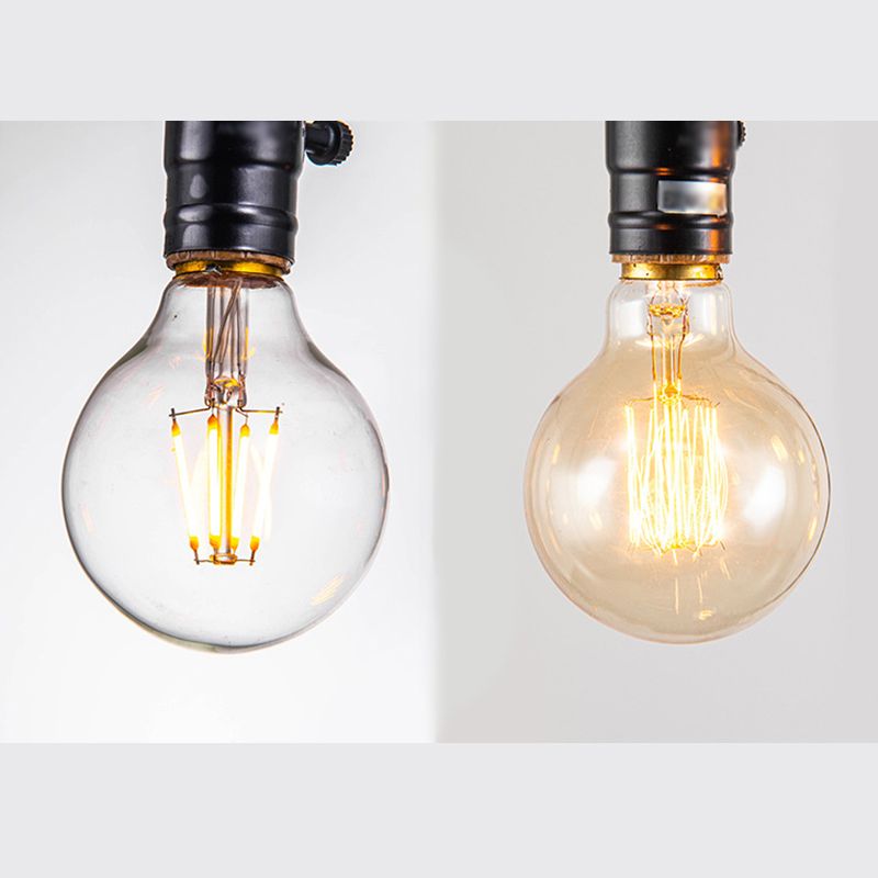 8-Light Wooden Island Pendant Light in Industrial Vintage Style Wrought Iron Ceiling Light for Commercial Place