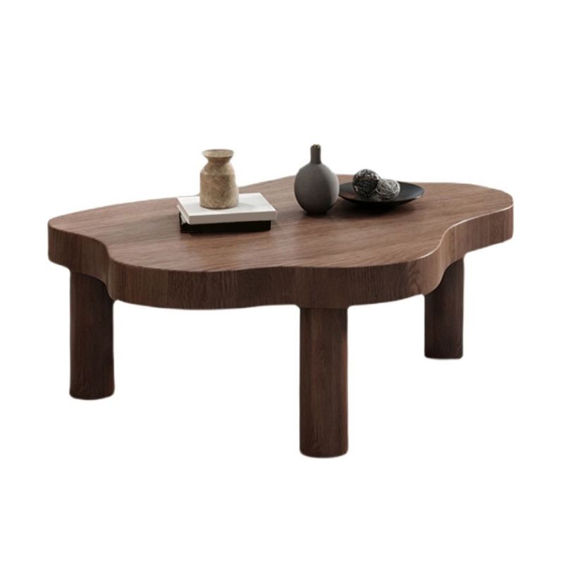 Nordic Cocktail Table 3 Legs Solid Wood Free Form Single Coffee Table