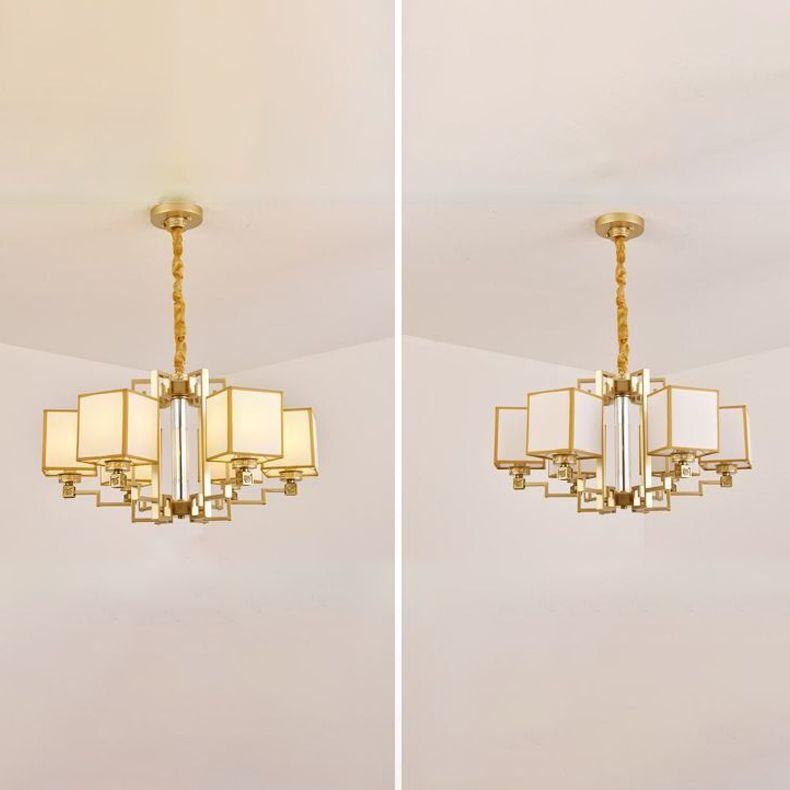 Éclairage de suspension carrée en laiton