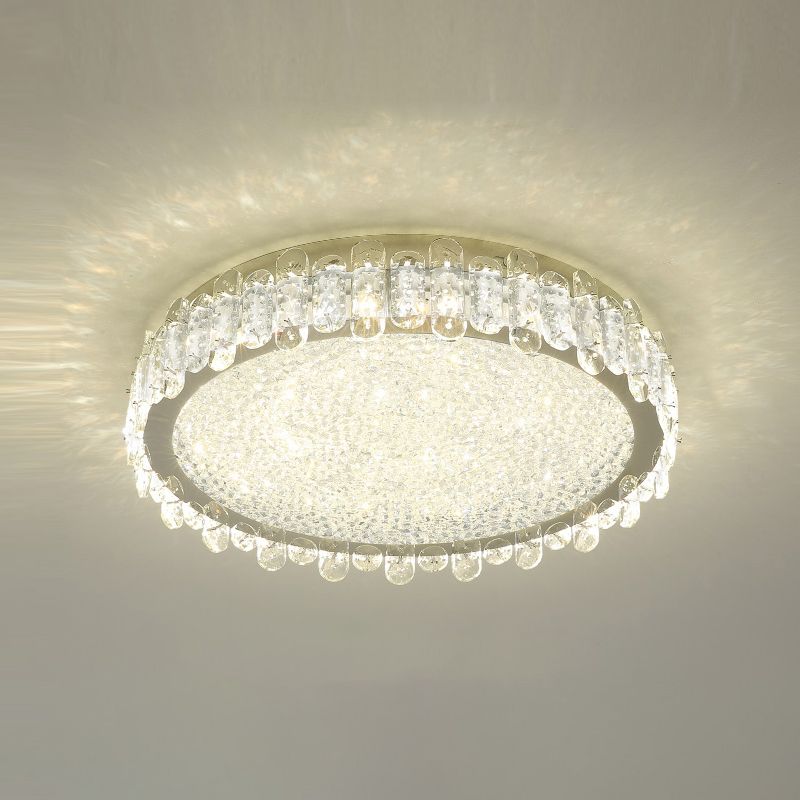 Luminaire de plafond encastré en cristal Transparent salle à manger plafonnier LED contemporain