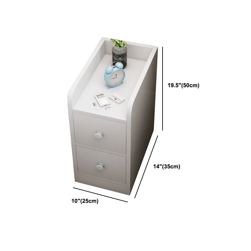 Wood Nightstand with Drawer Storage 20-inch Tall Modern Night Table