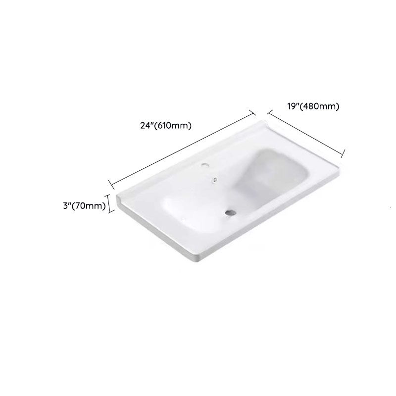 Modern Drop-in Bathroom Sink Porcelain with Overflow Basin Sink(Not Included Faucet)