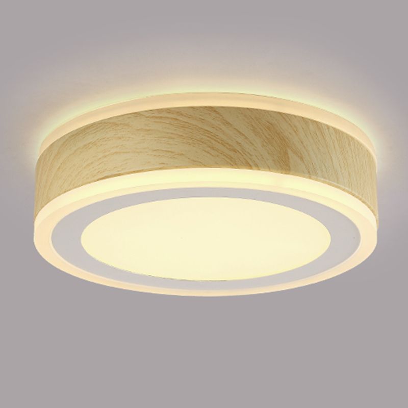 Modern Metal Flush Mount Circle Shape Ceiling Light with Acrylic Shade for Passage