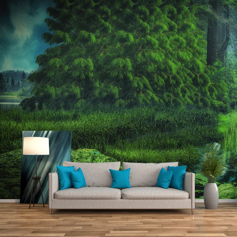 Illustration Forest Mural Wallpaper Decorative Mildew Resistant Wall Decor