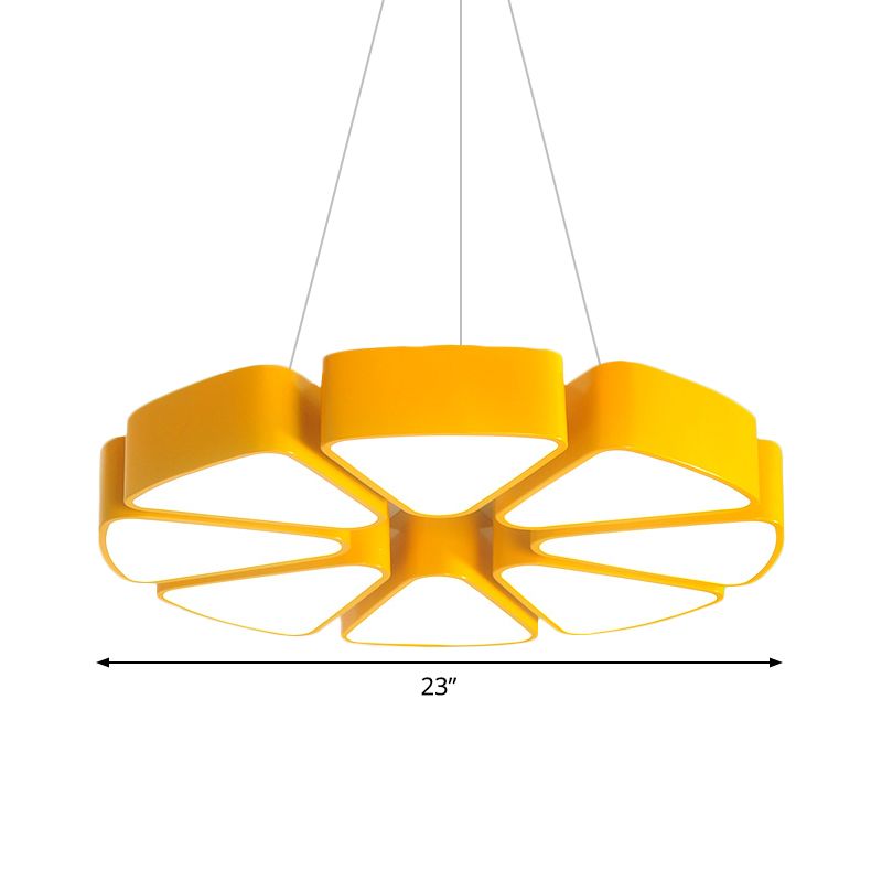 Children LED Surface Mount Ceiling Light with Acrylic Shade Yellow Lemon Slice Shape Flush Lighting, Warm/White Light