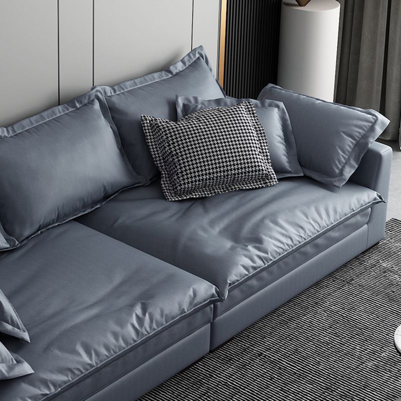 Stationary Living Room Square Arm Standard Blue-Gray Modern Sofa