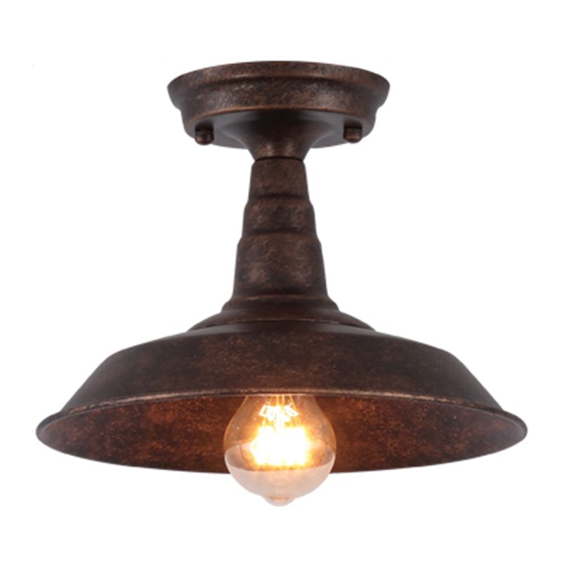 Industriële schuur semi-flush mount licht metaal semi-spoel plafondmontage licht