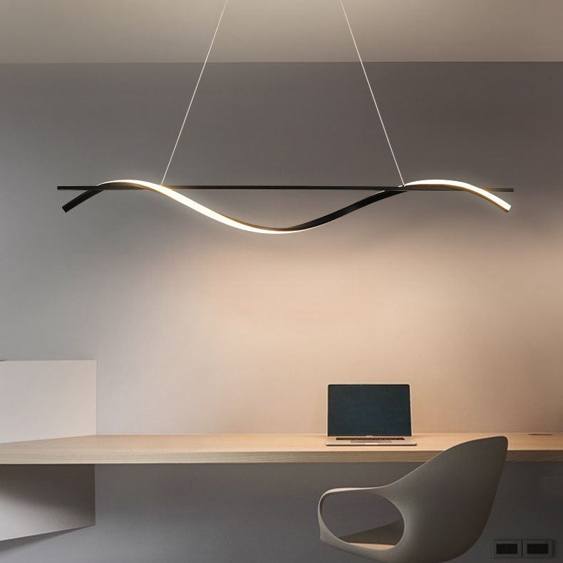 Luci sospese in stile moderno Black Sospeded Lighting Apparecchio per la sala riunioni in ufficio