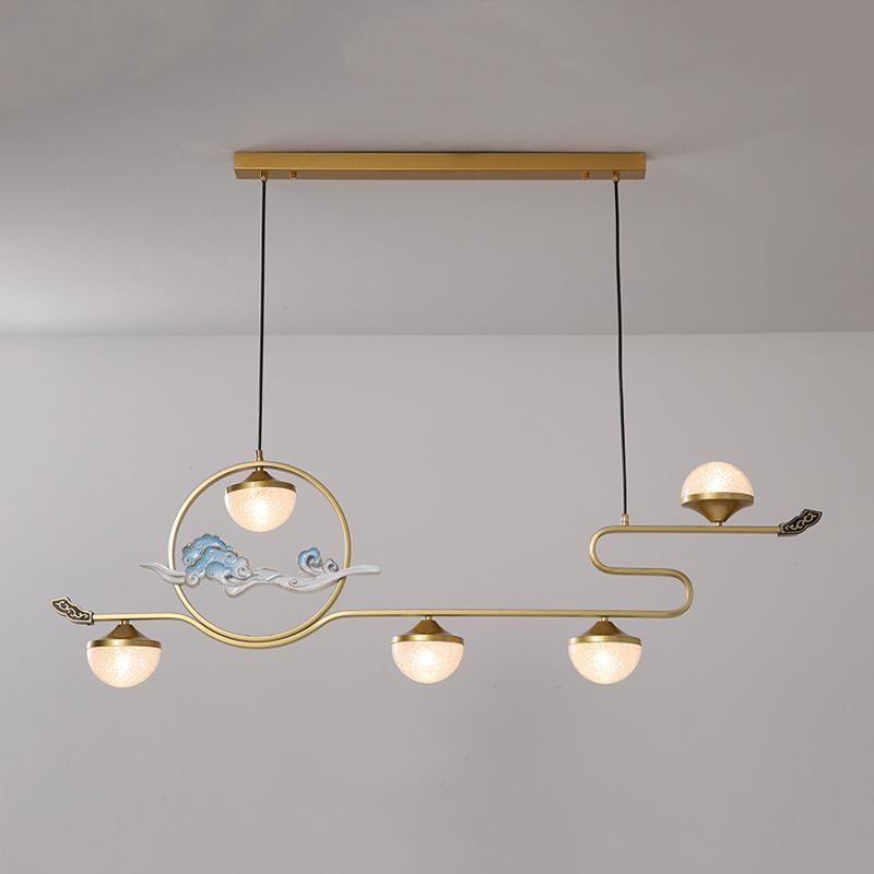 Lámparas colgantes modernas de la isla Restaurante de 5 luces colgantes de lámparas con sombra acrílica