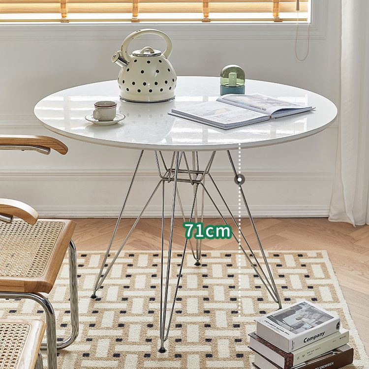 Modern Style Dining Table Round Dining Table with Metal Base for Home Use