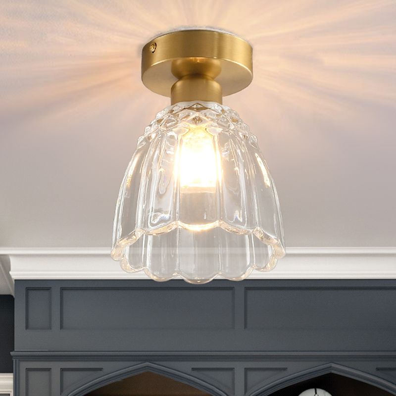 Modern Simple Glass Ceiling Light Bell Shape Ceiling Lamp for Bedroom
