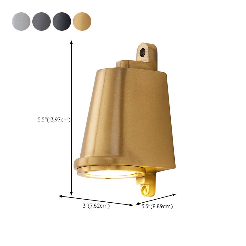 Modern Metal Wall Sconce Trapezoid Shape Wall Light with Glass Shade for Courtyard