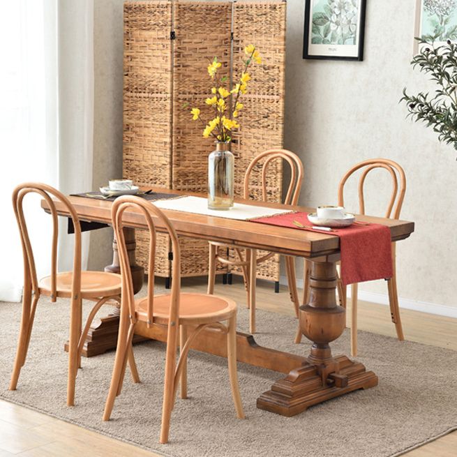 Solid Wood Dining Chairs Modern Style Kitchen Windsor Back Side Chairs