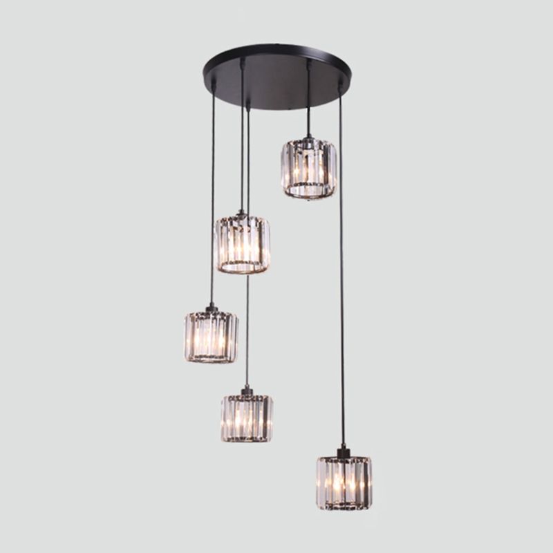 Geometrischer Schattenstreppenhänke Lichtglas zeitgenössischer Multi -Licht -Anhänger