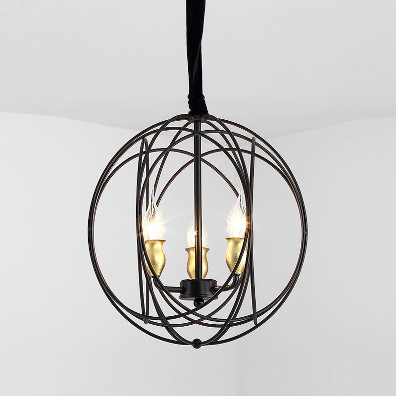 Wrought Iron Hanging Pendant Lights Vintage Global Hanging Lamps for Living Room
