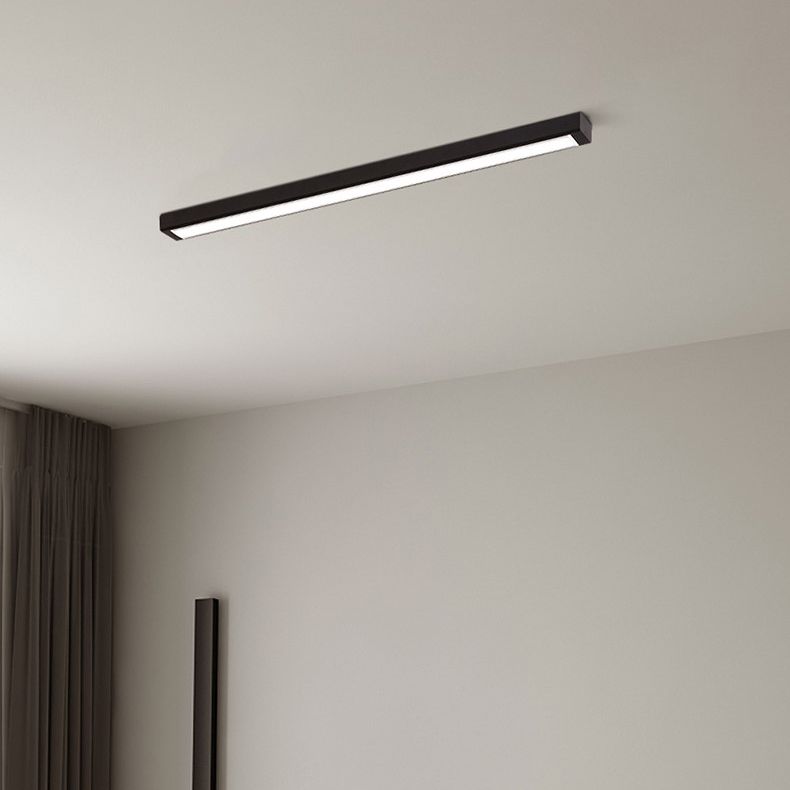 Metal Linear Shape Flush Ceiling Light Modern Style 1 Light Flush Mount Lighting