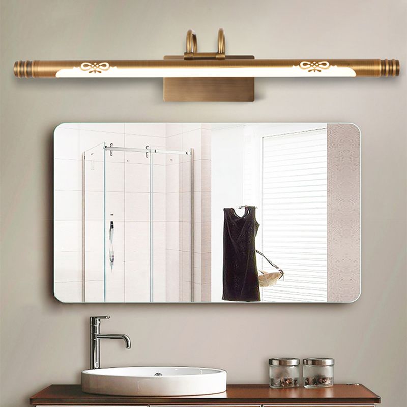 Rohr Badezimmer Eitelkeitslicht Klassische Metall -LED -Bronze/Messinglampe in Weiß/warmem Licht, 21 "/26"/29 "W.
