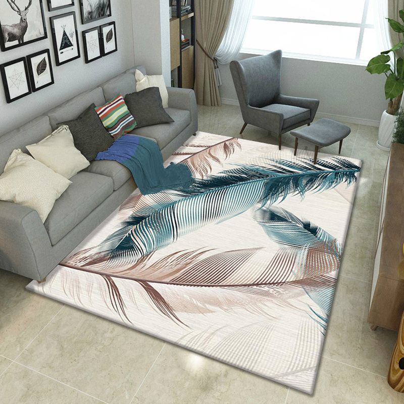 Multi Colored Bedroom Rug Luxury Geo Printed Area Rug Polypropylene Non-Slip Washable Carpet
