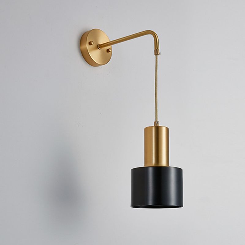 Luci a muro metallici cilindici Lampade a parete moderna a 1 luci per soggiorno