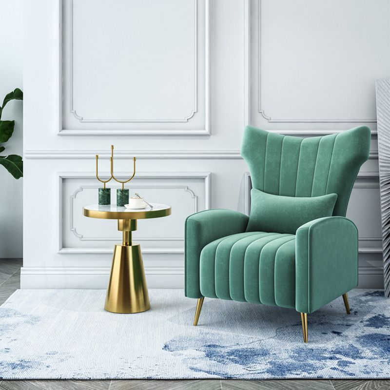 27.26"L x 34.15"W x 40.94"H Velvet Wingback Chair,Modern Sloped Arms Chair