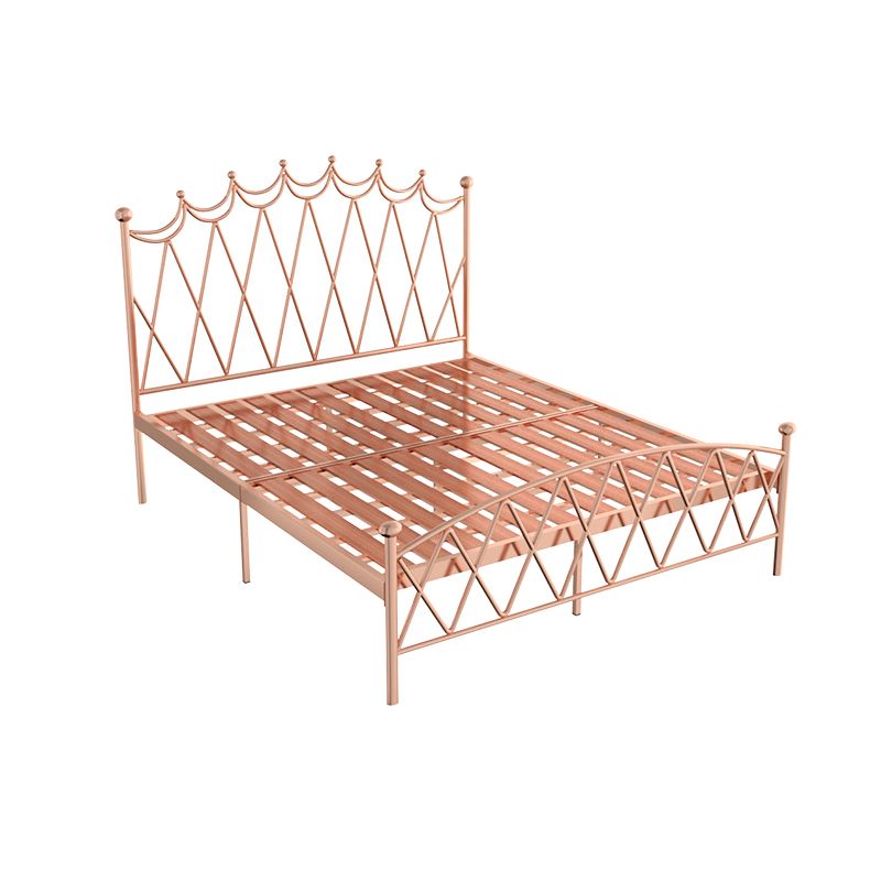 Glam Metal Arched Standard Bed with Open-Frame Headboard, Mattress Not Included