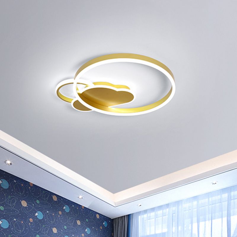 LED-Schlafzimmer-Einbauleuchte, kreative goldfarbene Deckeneinbauleuchte mit Wolken-Acrylschirm