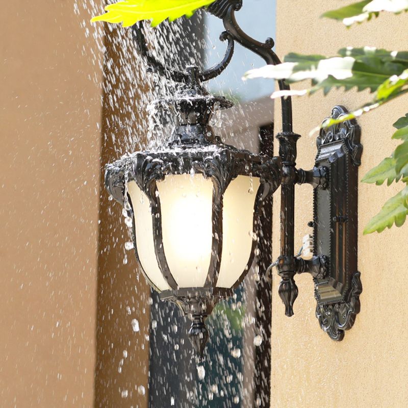 Opaline glazen klok wandmontage verlichting retro stijl 1-bulb patio muur sconce verlichte armatuur