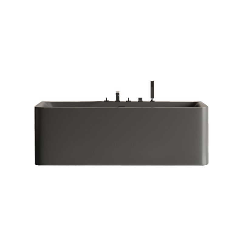 Modern Soaking Stone Bathtub Rectangle Back to Wall Bathtub with Faucet