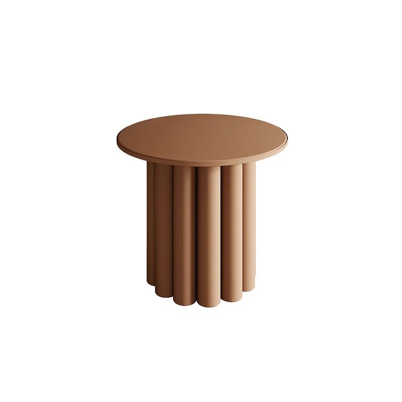Contemporary Cocktail Table Pedestal Solid Wood Round Coffee Table