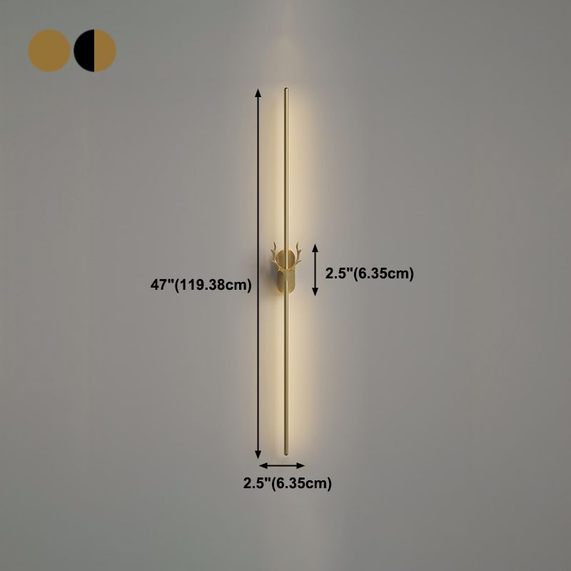 Metal Linear Shape Wall Mount Lighting Modern 1-Light Wall Mounted Light Fixture