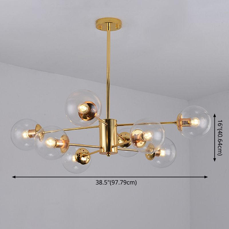Sputnik lampadario lampada a sfera vetro soggiorno illuminazione a sospensione in oro