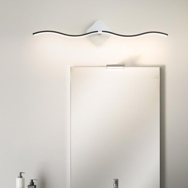 Luz de tocador de metal de estilo nórdico de 1 luz Luz de espejo de led recto para el baño