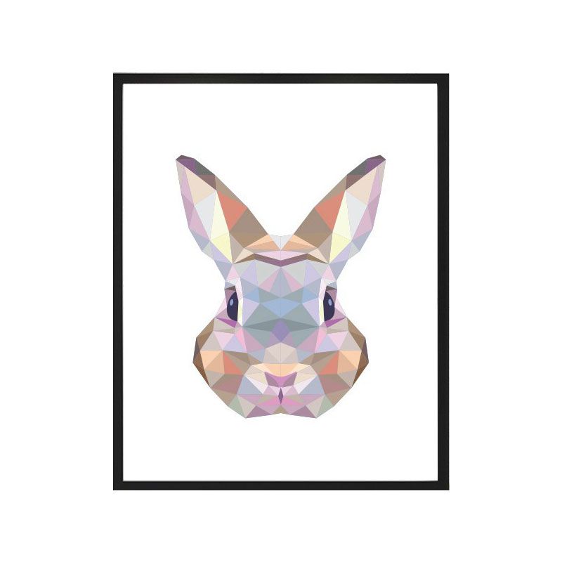 Brown Rabbit Head Wall Decor for Decoration Modernism Playroom Wrapped Canvas (Multiple Sizes)