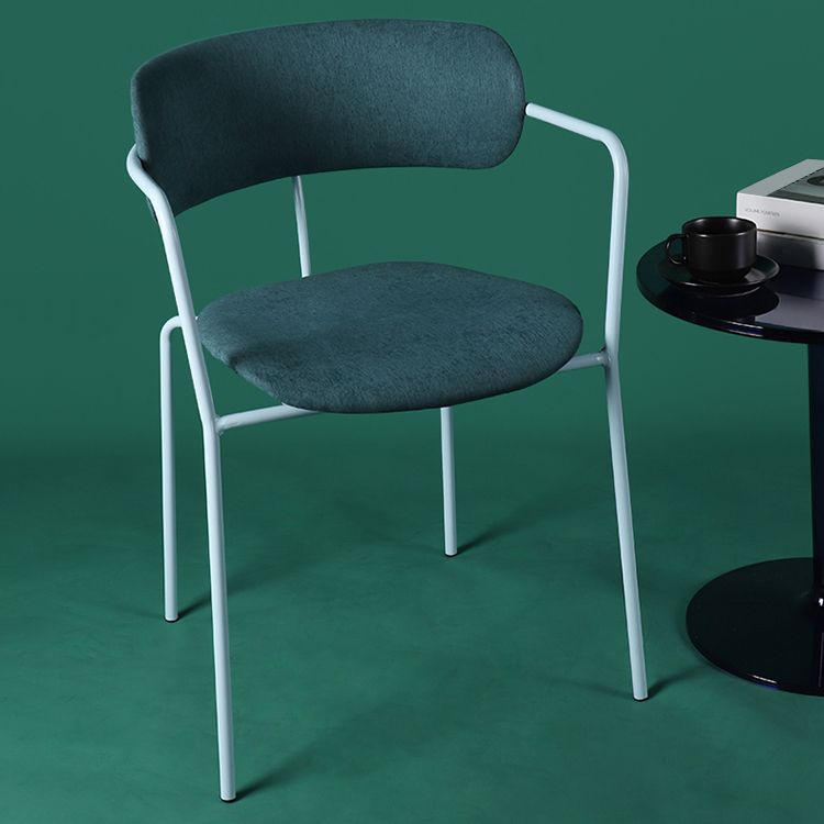 Chaises de salle à manger contemporaines en métal, fauteuil latéral à dossier ouvert pour usage domestique