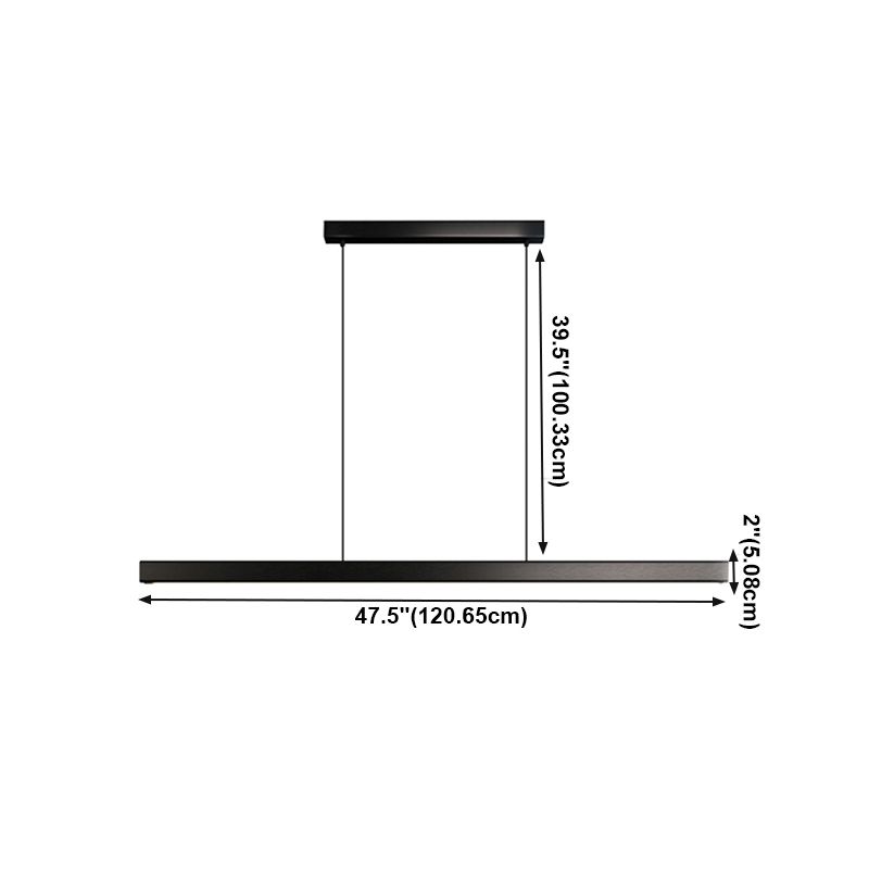 Linear Pendant Lighting Contemporary Metal 1 Light Pendant Light for Kitchen Island