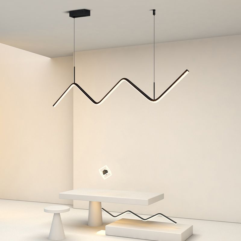 Modern Dining Chandelier Light Modern Dining Room Long Strip Pendant Lamp Fixture