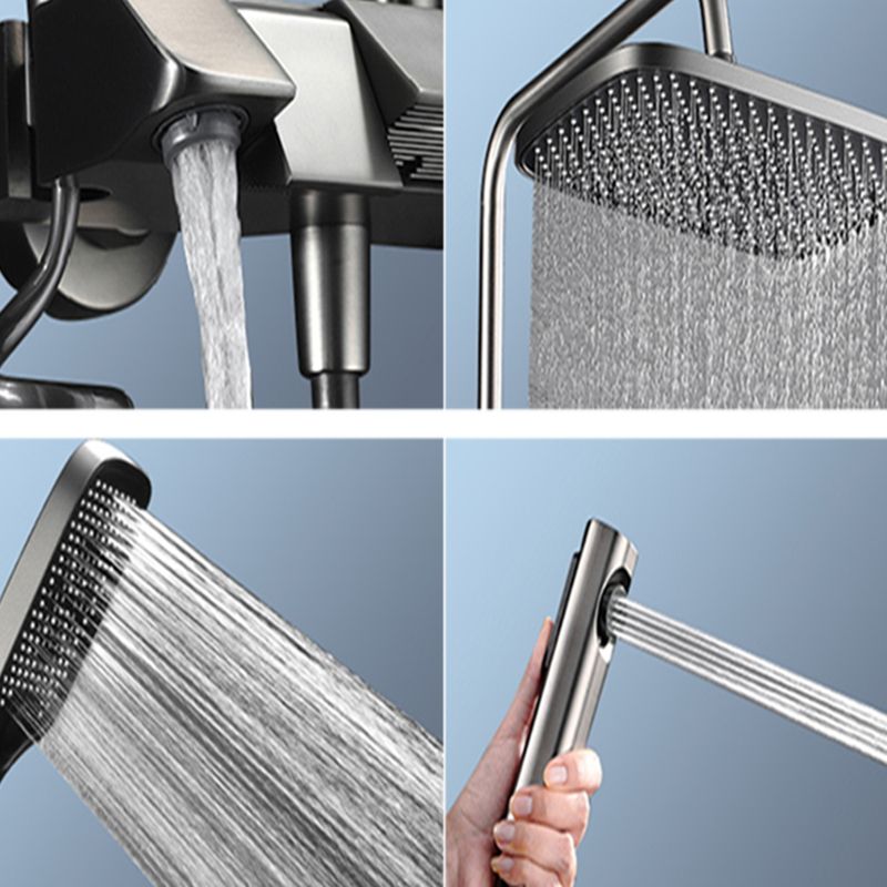 Contemporary Shower System Slide Bar Dual Shower Head Wall Mounted Shower Set