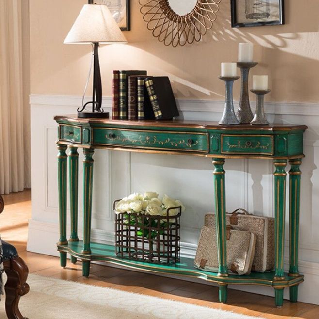 Victoria Wooden Console Table Free Form Console Sofa Table for Hall