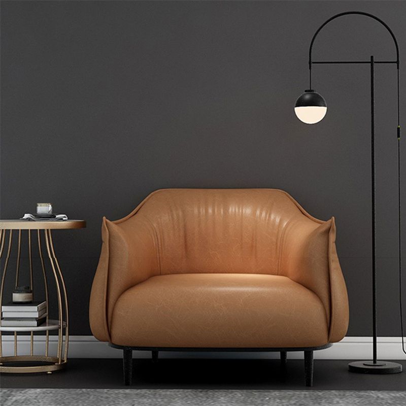 Contemporary Leather Standard Sofa Square Arm Tight Back Sofa