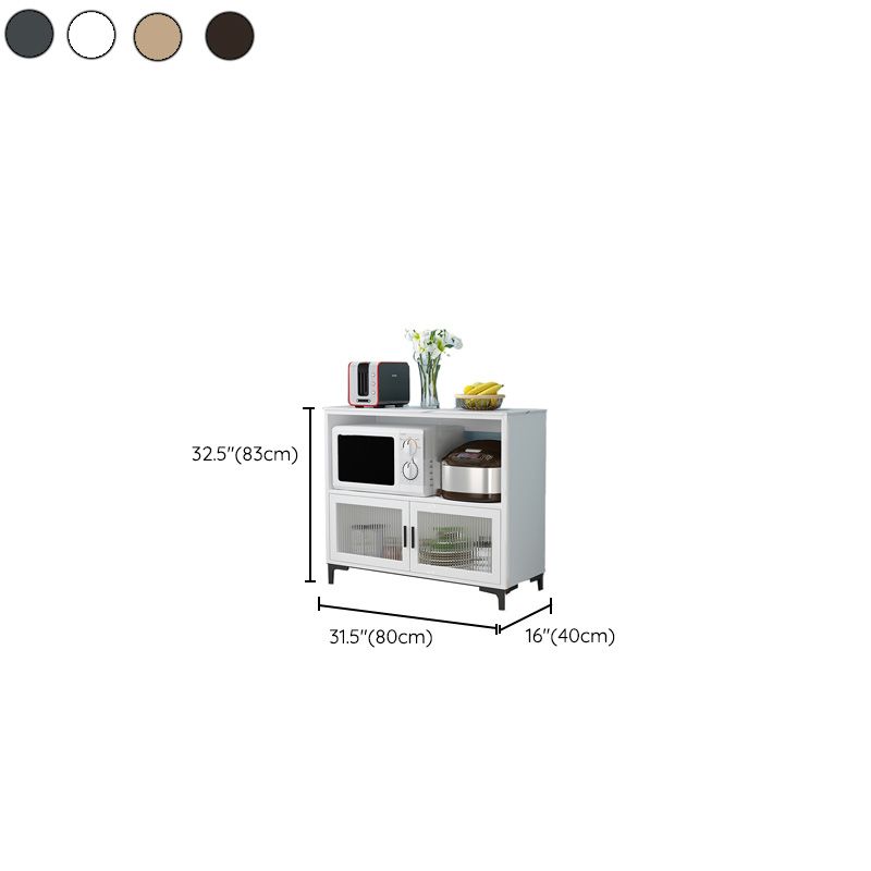 Dining Room Island Table Modern Marble Prep Table with Storage Cabinet