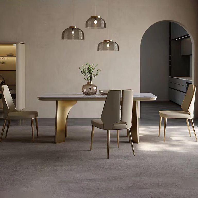 Glam Style Side Chair Metal Open Back Dining Room Chair for Indoor