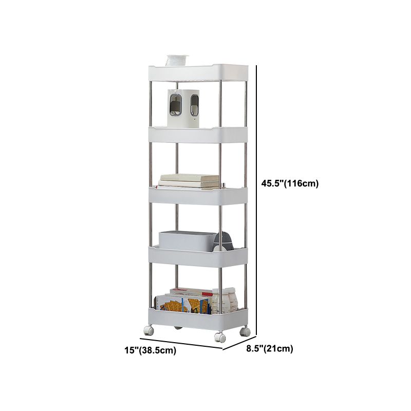 Modern Plastic Bookshelf White Etagere Vertical Open Shelf Bookcase