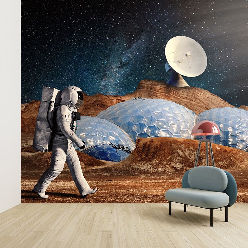 Astronaut Wall Decals Outer Space Mural for Bedroom Stain Resistant, Customer Size