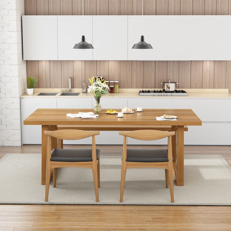Tavolo da pranzo in legno in stile semplice in stile tavolo a forma di rettangolo con base a slitta
