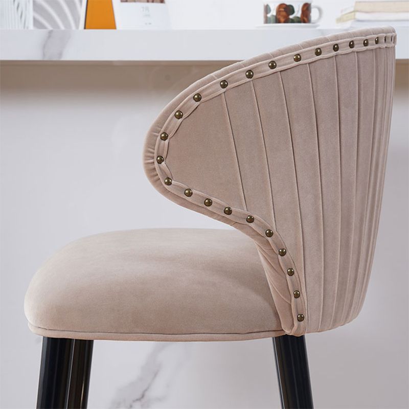 Glam Backrest Bar Stool Upholstered Counter Stool for Bristol with Wooden Legs