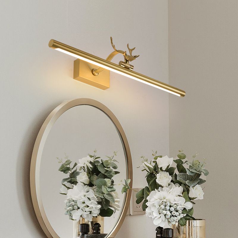 1 Light Linear Wall Sconce Postmodern Style Metal Wall Lighting for Shower Room