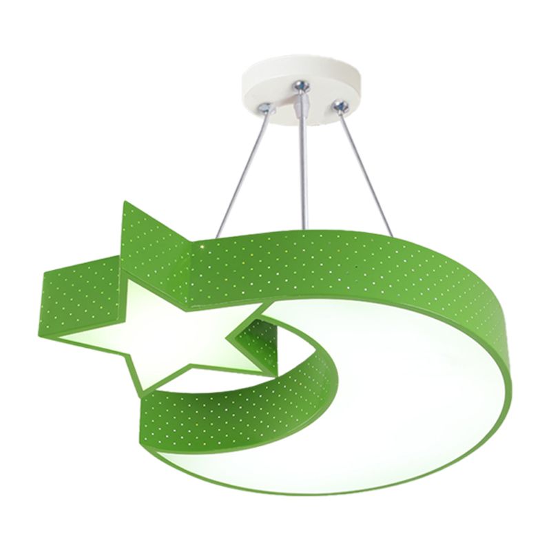 Lune et étoiles en acrylique Drop Pendant minimalisme Green / Blue / Jaune LEDILIER LED DE LED POUR CORRIDOR