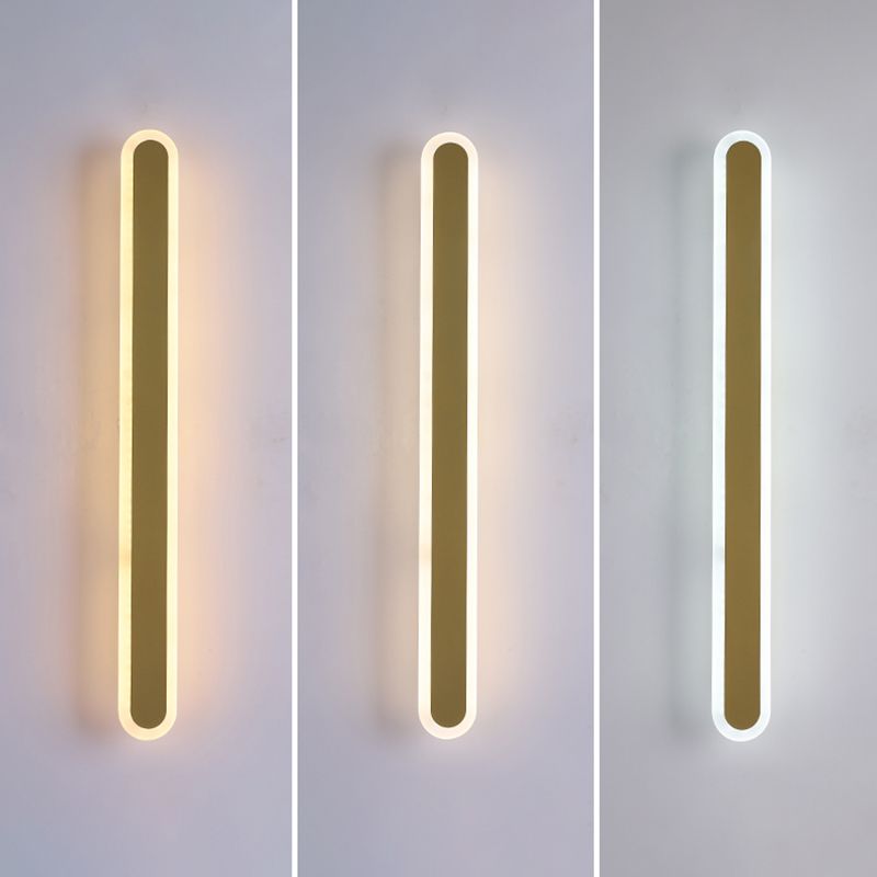 Contemporary Style Linear Wall Light Fixtures Metal 1 Light Led Wall Lights